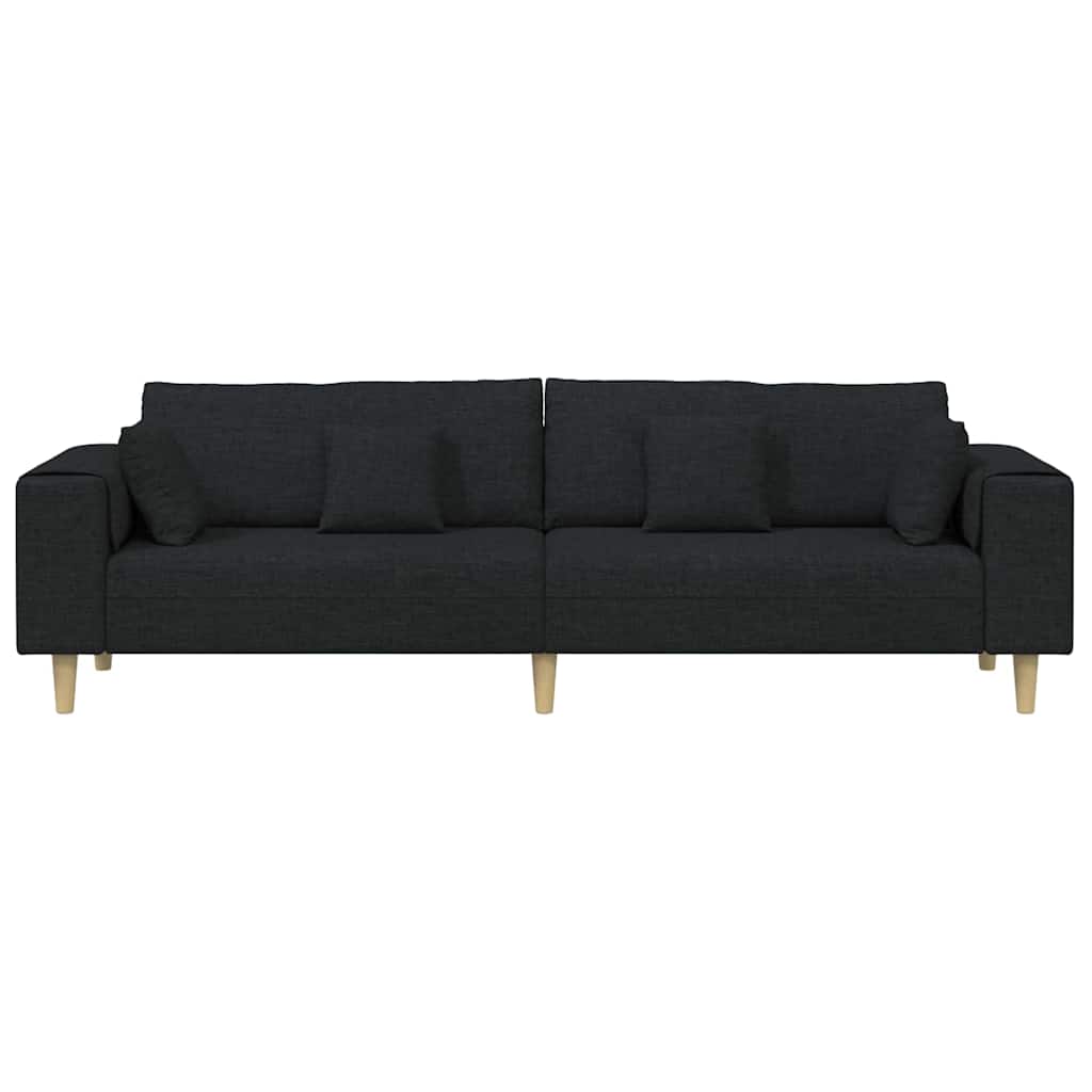 Fabric Sofa with Cushion Black 208 cm Fabric